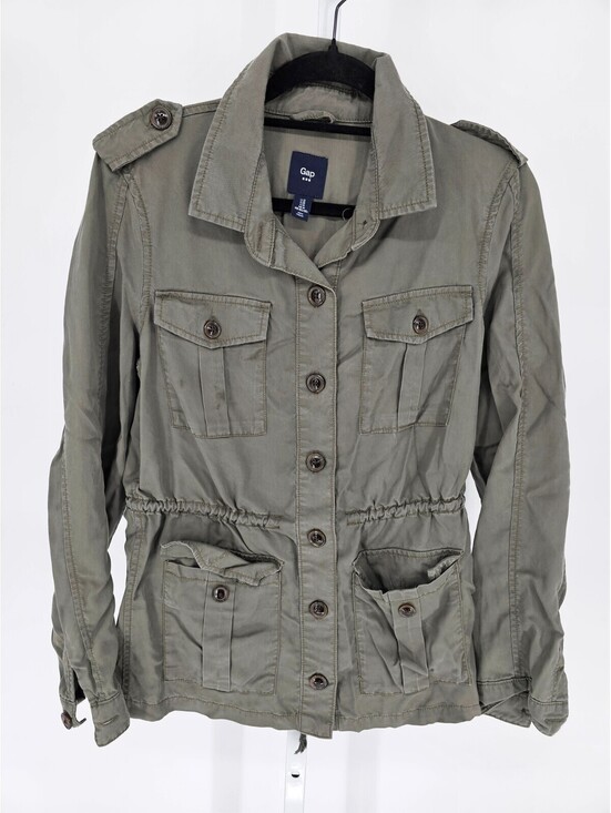 GAP Jackets & Blazers - GAP Womens Sz M Button Up Utility Style Safari Jacket Olive Green